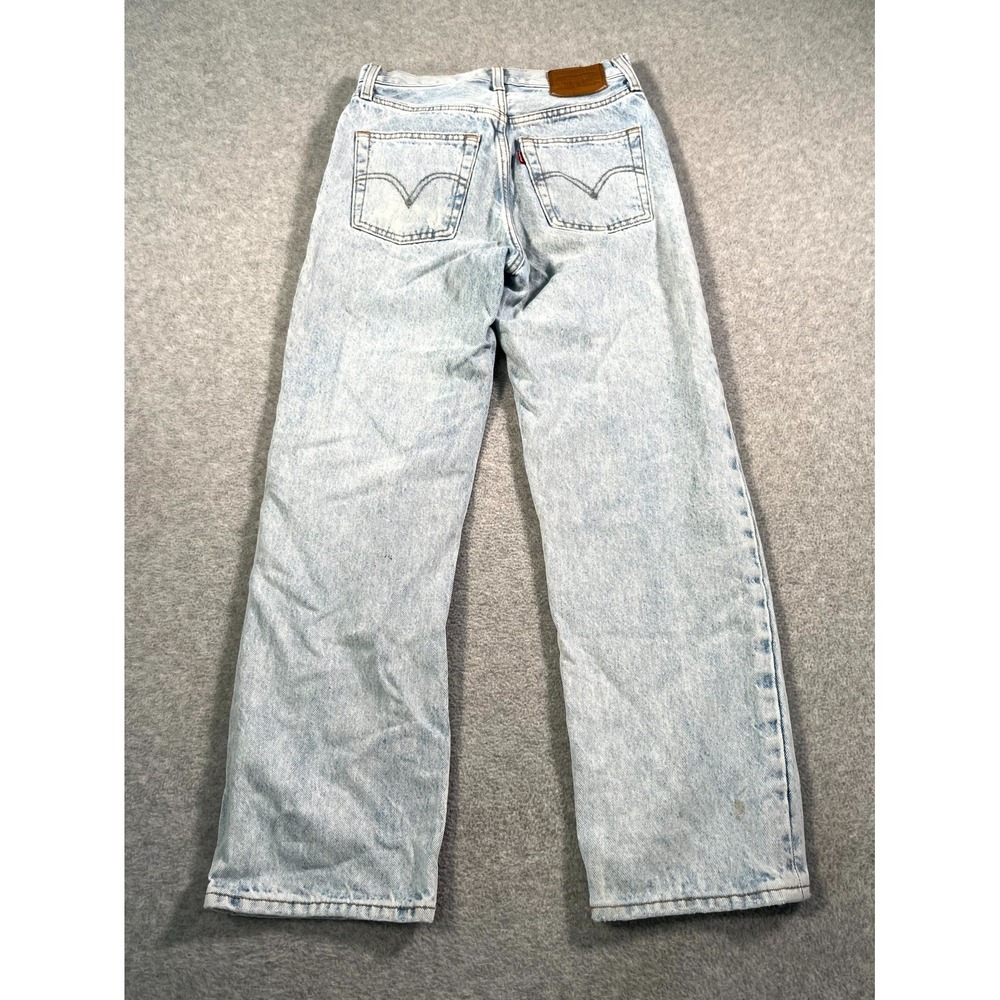 Levi's Ribcage Straight Ankle Jeans Womens 25 Blue Denim Cotton Light Wash - Picture 12 of 16